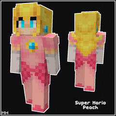 A Minecraft skin of Peach from Super Mario.