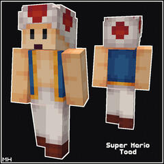 A Minecraft skin of Toad from Super Mario.