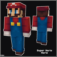 A Minecraft skin of Mario from Super Mario.